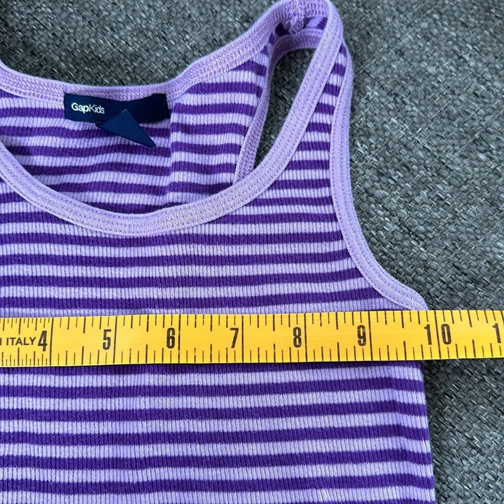 GapKids Girls Purple Striped Racerback Athletic Tank Top Shirt Size Small 6-7